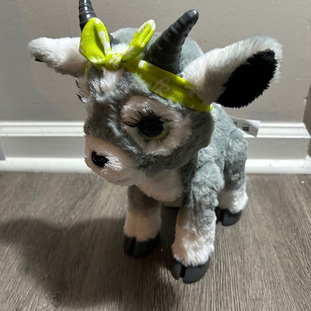 FurReal Friends Daisy The Yoga Goat Grey White Interactive Plush Hasbro